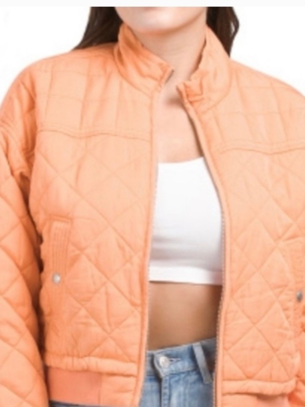 BLANK NYC Quilted Jacket Sunset Orange